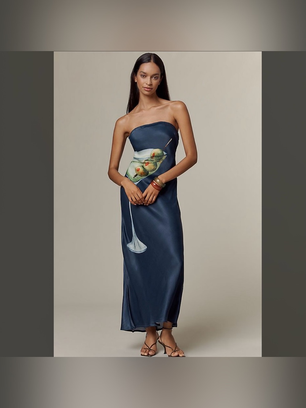 Conditions Apply Chloe Satin Maxi Dress Martini Blue S Anthropologie